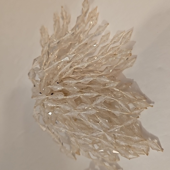 Vintage Clear Acrylic Faseted Domed Shape Shoe Clips - Picture 2 of 6